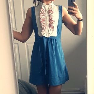 Blue and white jersey dress